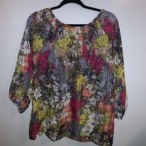Anthropologie Silk floral top